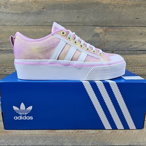 adidas Shoes - adidas Nizza Platform Women's Originals Shoes Bliss Lilac/Cloud White/Yellow